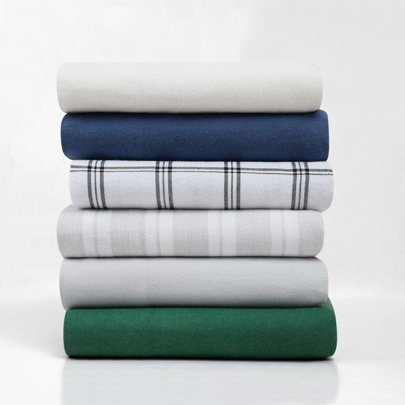 TRULY SOFT Solid Flannel Grey Cotton 3-Piece Twin Sheet Set, Solid Themed, for Men and Women, Oeko-TEX Certified Confidence - Image 5